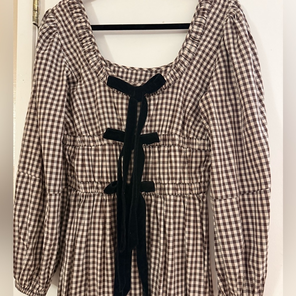 Damson Madder Dakota Gingham Puff-Sleeve Maxi Dress - Picture 4 of 6